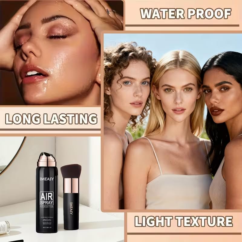 Lumiyou Airbrush Foundation Spray natural matte finish for a soft glow.