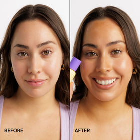 Luna Bronze Cosmic Bronzing Drops swatch on cheek for sun-kissed radiance
