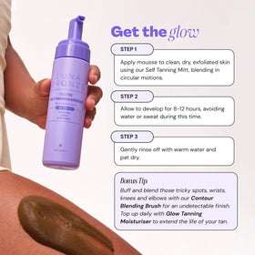 Luna Bronze Eclipse Self Tan Mousse texture swirl demonstrates natural essential oil blend