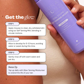 Luna Bronze gentle formula suitable for sensitive skin types.
