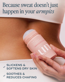 Luna Daily All Over Deodorant Stick texture close-up reveals a non-staining formula
