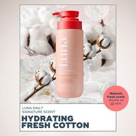 Luna Daily Hydrating Everywhere Wash fresh cotton scent ideal for daily use