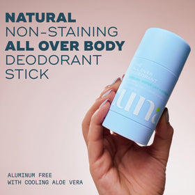 Luna Daily All Over Deodorant application close-up shows smooth gel texture.