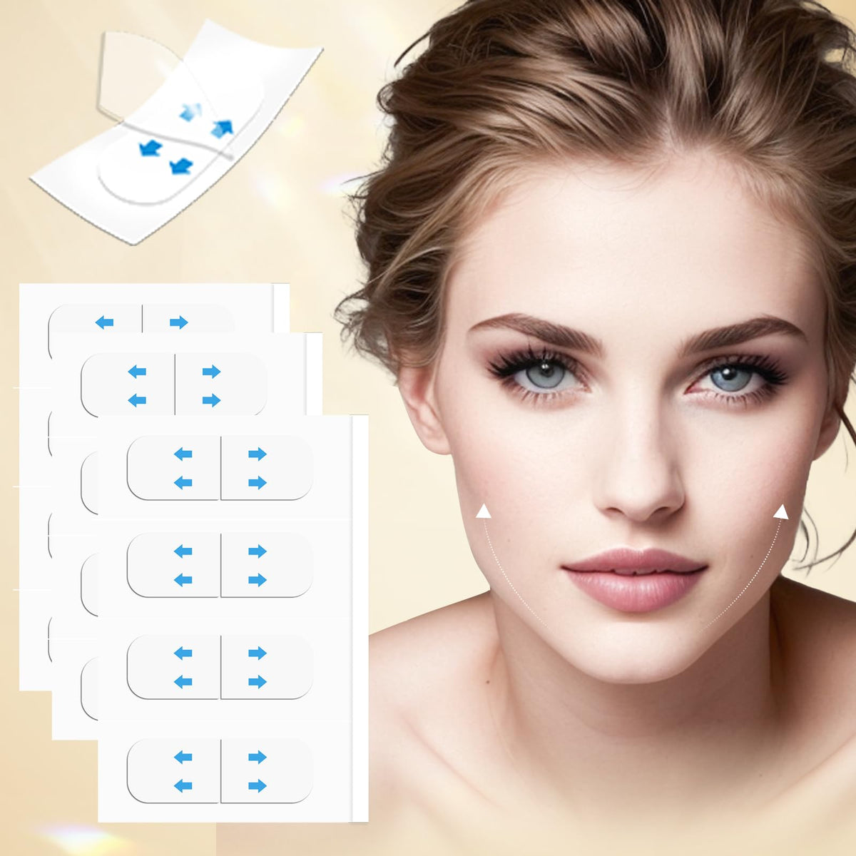 Lunafleur face tape Lift Invisible showing subtle lift on cheek area for a natural look