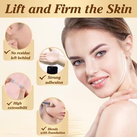 Lunafleur neck tape Lift Invisible demonstrating discreet jawline tightening