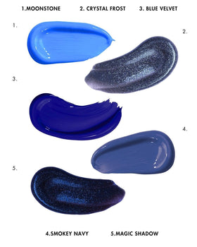 Before and after look featuring Lunar Tides Magic Shadow shade.
