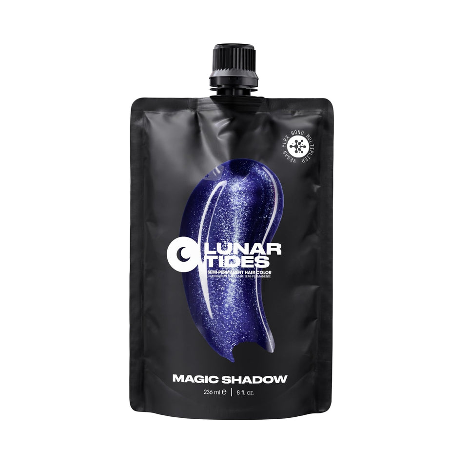 Lunar Tides semi-permanent color in Magic Shadow bottle provides vibrant pigment and conditioning care.