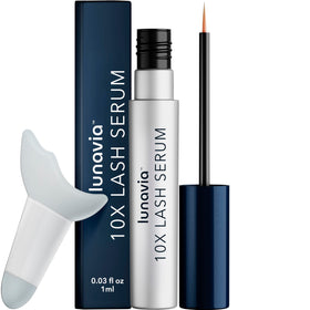 Lunavia 10X Lash Serum bottle front for daily lash conditioning.