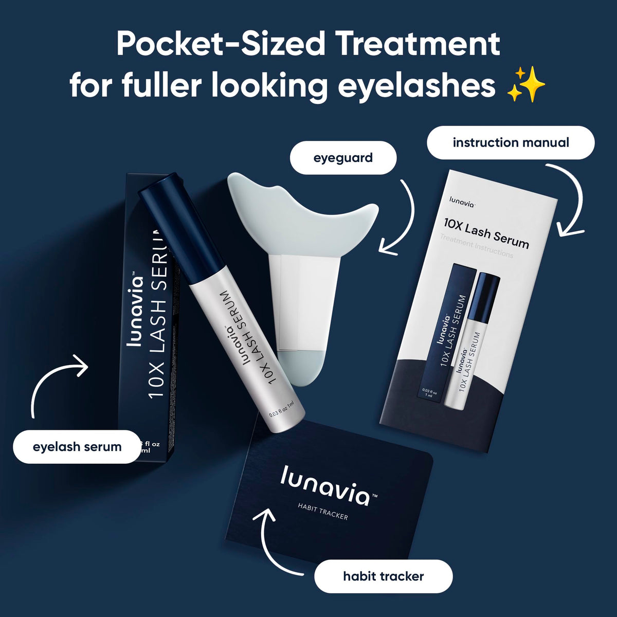Lunavia precision applicator guiding along the upper lash line for conditioning.