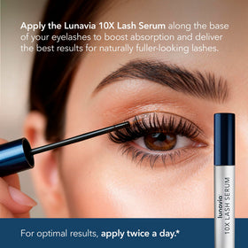 Lunavia peptide complex graphic highlighting Myristoyl Pentapeptide-17, Panthenol, and ginseng benefits.