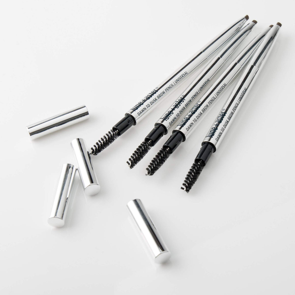 Lune+Aster Brow Pencil with built-in spoolie for quick blending and grooming.
