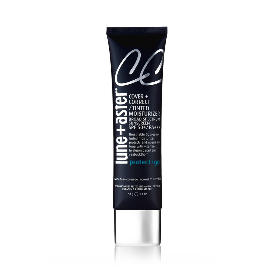 Luneaster CC Cream SPF 50 bottle offering lightweight, even coverage for radiant skin