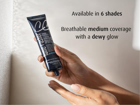 Lune+Aster CC Cream Vitamin E and hyaluronic acid hydrate skin.