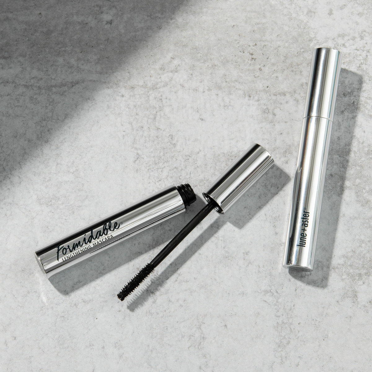 Lune+Aster Formidable Lengthening Mascara longwear performance test on lashes.