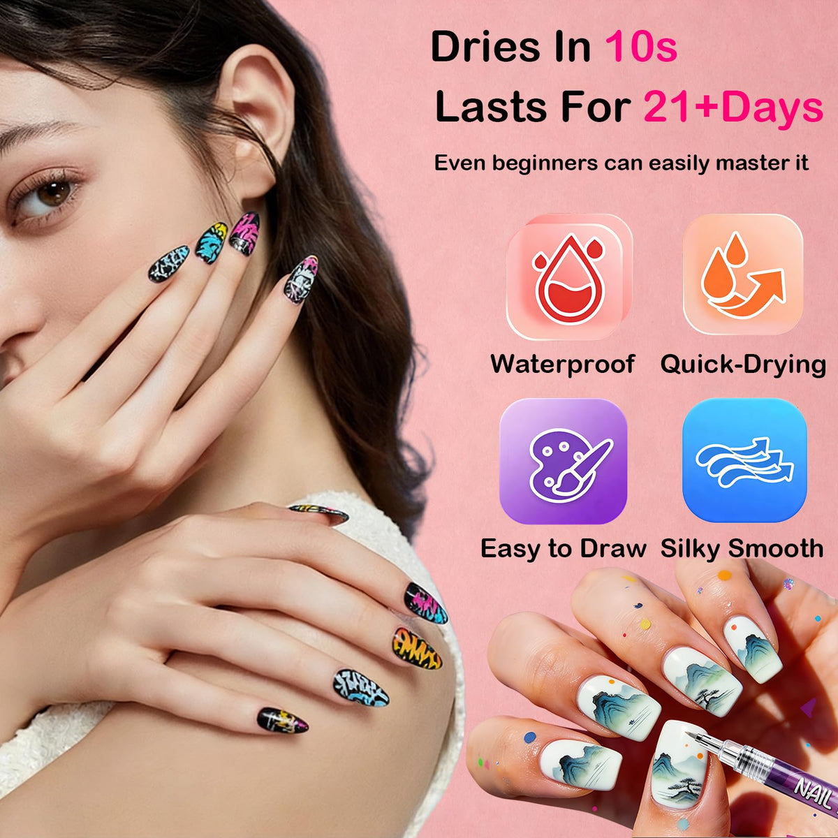 LuneHe life precision tip 0.5mm shown for sharp nail patterns