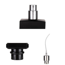 The four dispensing aids support precise, spill‑free refills and cleanup.