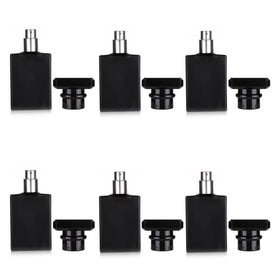 Luojery 6-pack 30ml black refillable bottles, ideal for travel and easy reapplication.