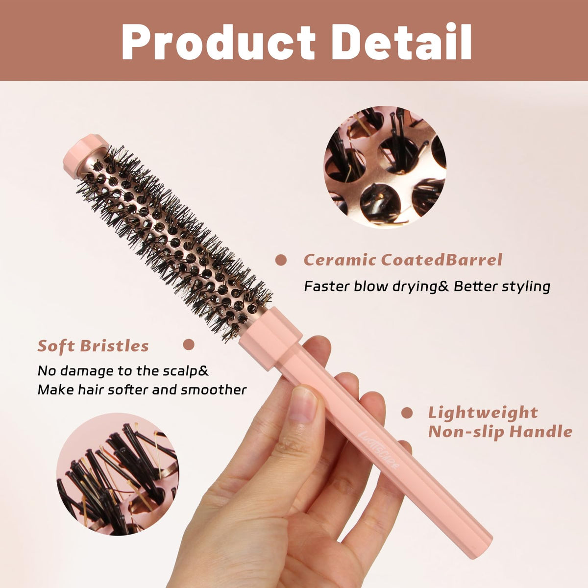 LuottsCare precision styling for bangs and short layers with a small barrel.