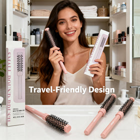 LuottsCare salon-like blowout results at home with a compact round brush.