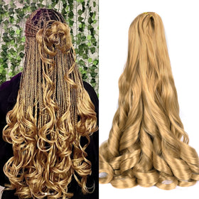 Luoyudu 24-inch loose-wavy curly braid hair showing natural texture for versatile styling