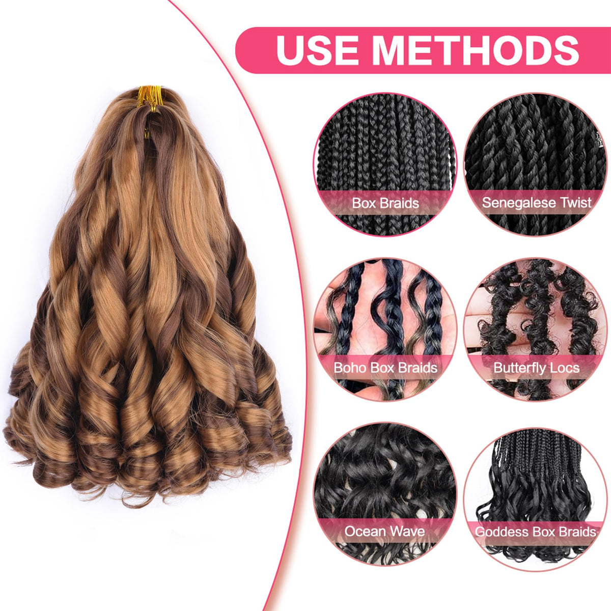 Luoyudu 12inch hair in action during crochet installation.