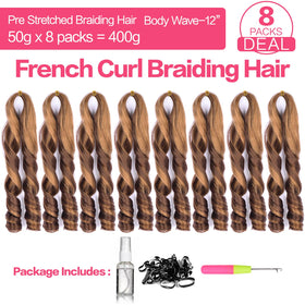 Luoyudu loose wavy 12inch curls highlight soft shine and voluminous look.