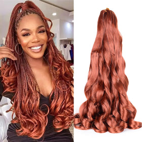 Luoyudu French Curl Braiding Hair 24in Ginger 350 for natural, crochet-ready looks.