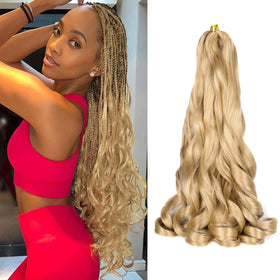 Luoyudu French Curl braiding hair 24 inch front view showing natural texture for quick styling.