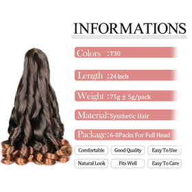 Luoyudu T30 24-inch braiding extensions, pre-stretched for easy styling.
