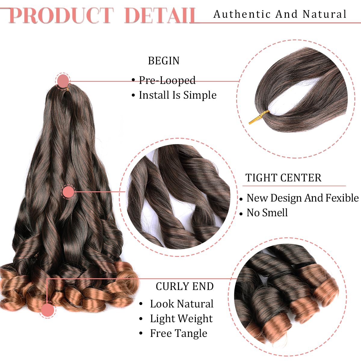 Luoyudu French curls 24 inches, premium synthetic fiber with bounce.