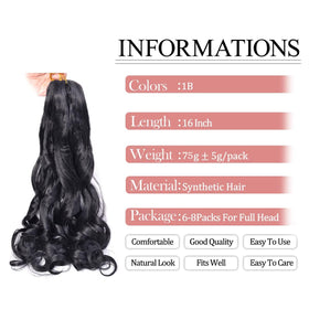 Luoyudu French curly braiding hair 16-inch loose wavy shows realistic bounce in photos.