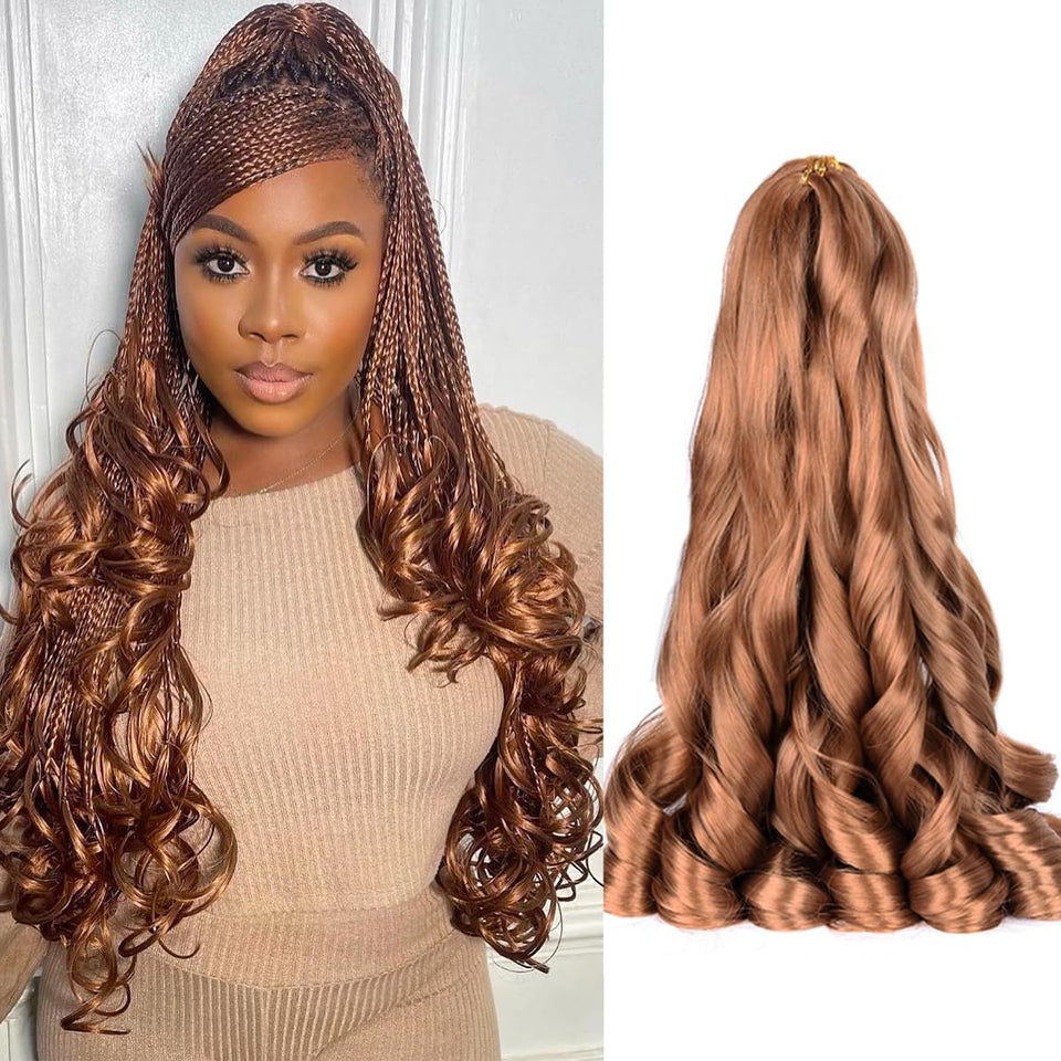 Luoyudu French Curl Braiding Hair 24-inch, 8 packs, full head ready