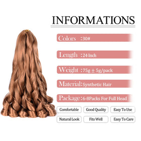Closeup of Luoyudu 24-inch loose wavy French curl texture