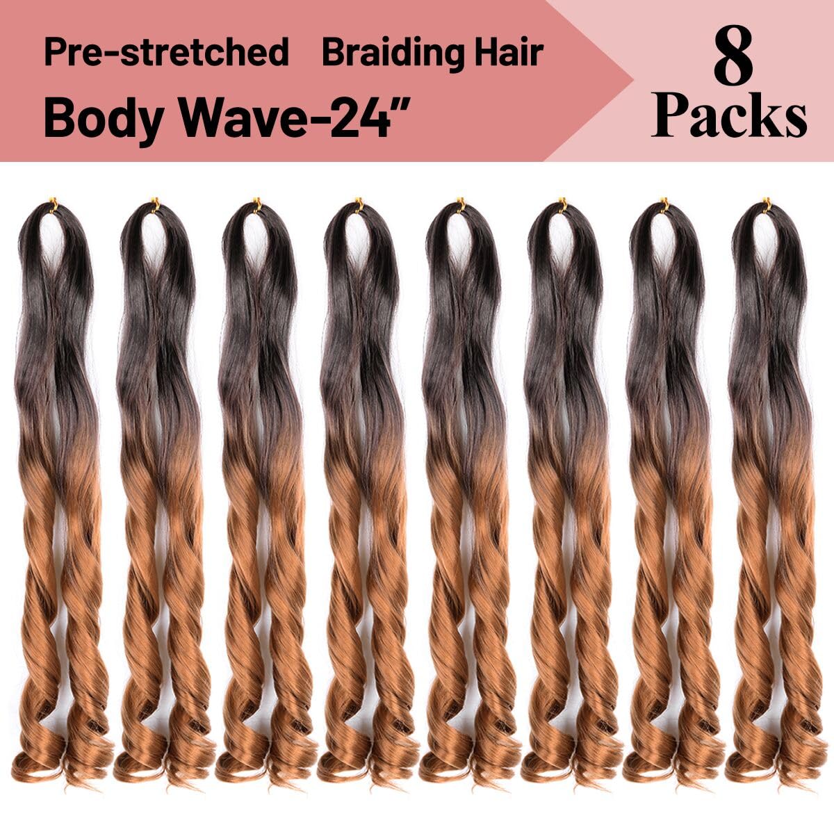 Luoyudu French Curly Braiding Hair 24inch pre-stretched for quick braid installs