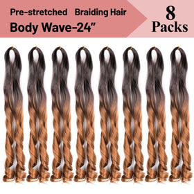 Luoyudu French Curly Braiding Hair 24inch pre-stretched for quick braid installs