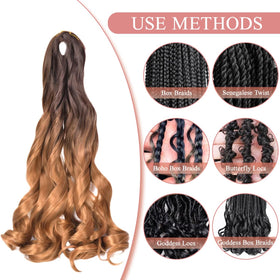 Luoyudu French Curly Braiding Hair 24inch reusable design