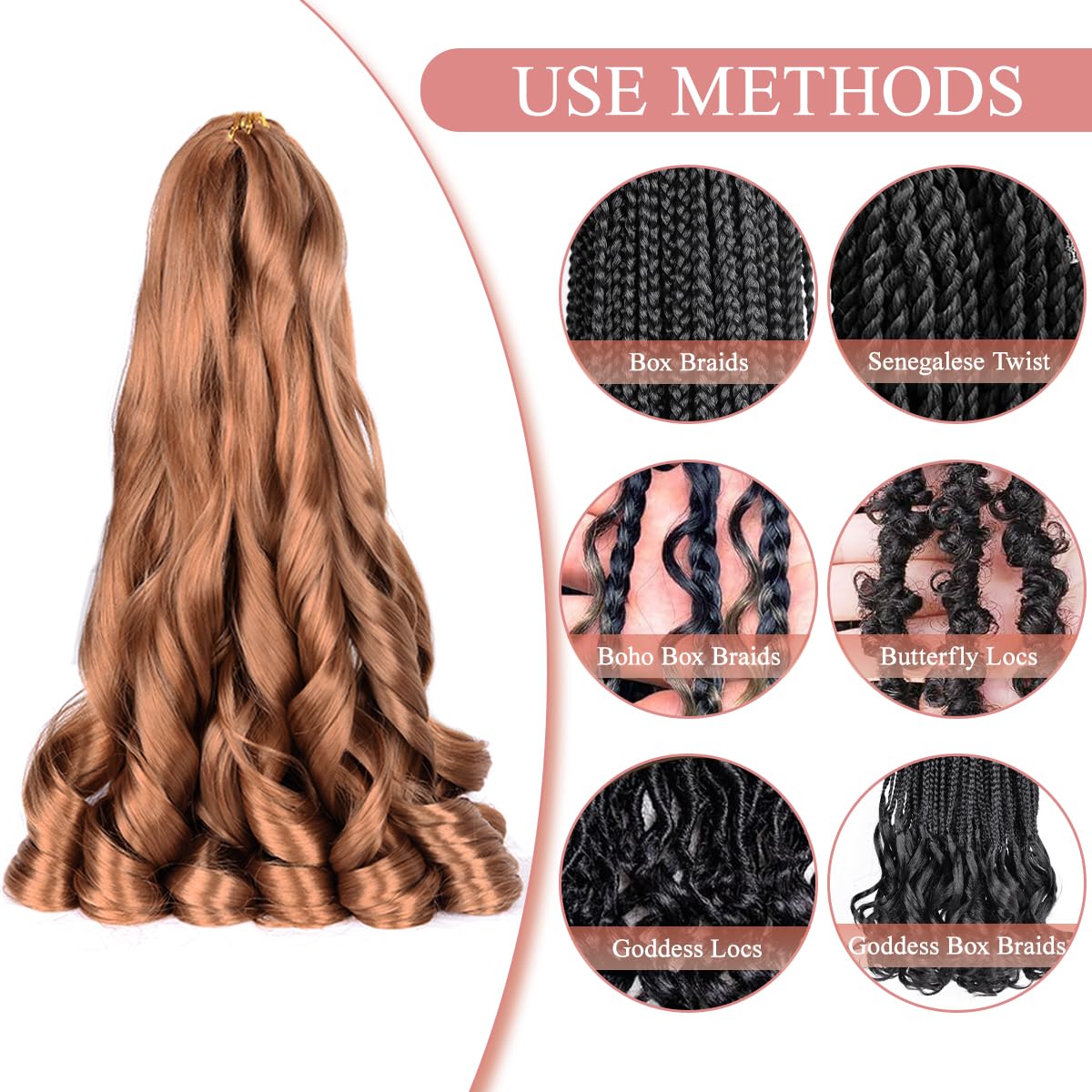 Luoyudu 24-inch Senegalese twist using French curl hair