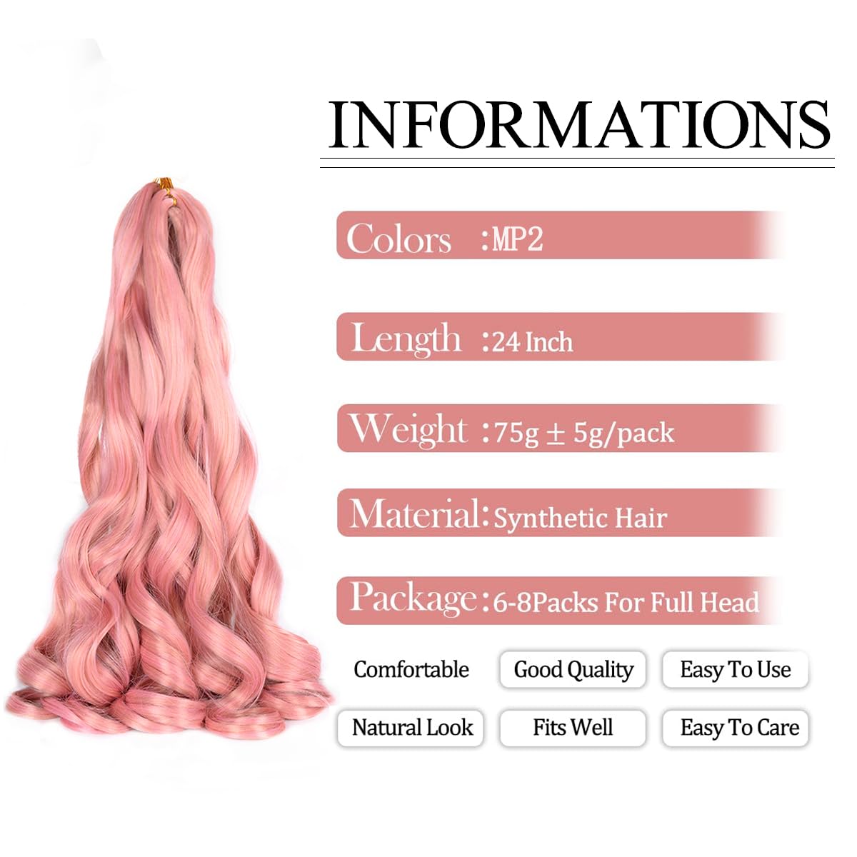 Luoyudu loose wave braiding hair showing soft, silky texture