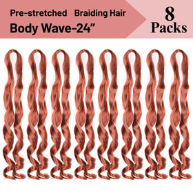 Luoyudu loose wavy braiding hair 24in Ginger 350, versatile for many styles.