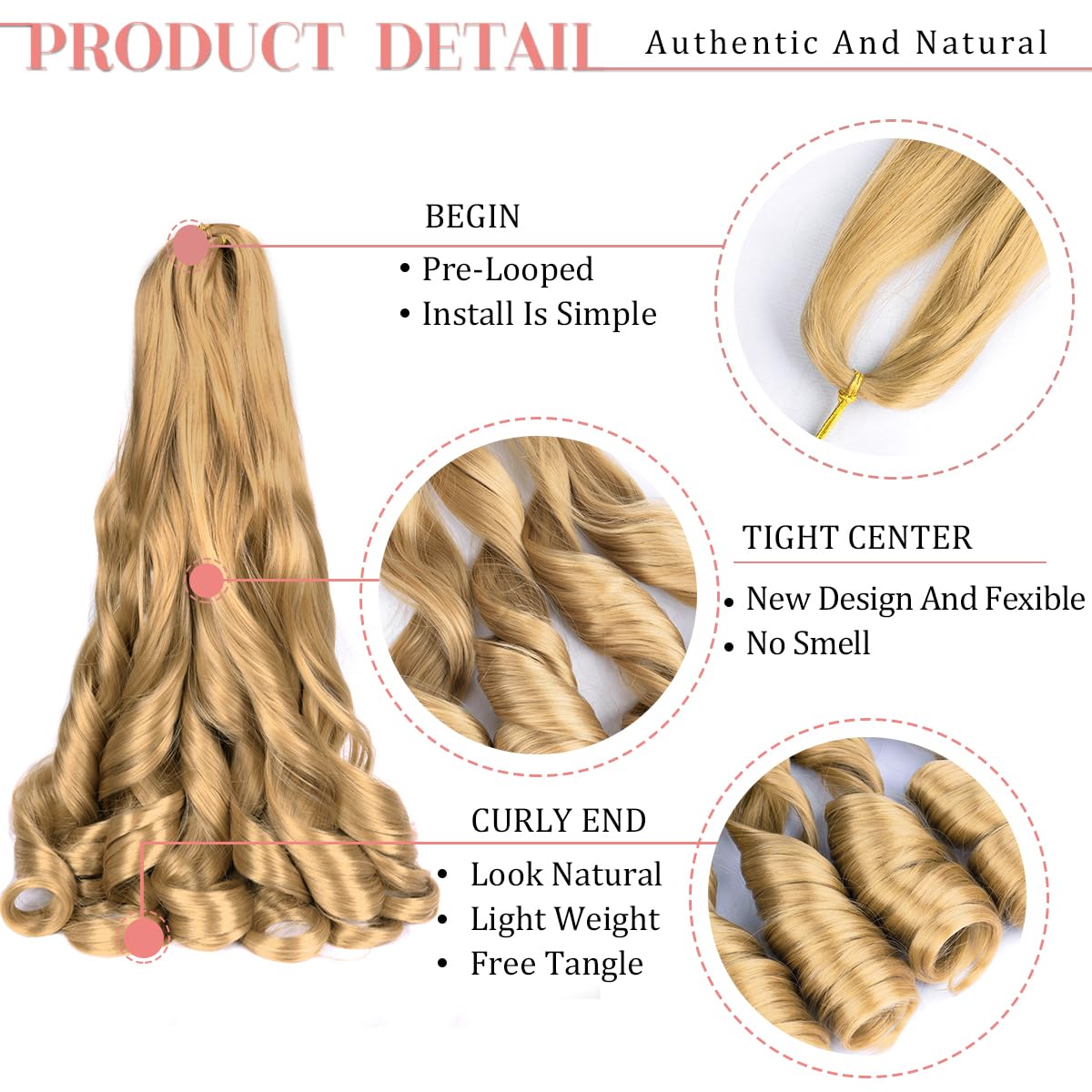 Luoyudu pre-stretched curly braid hair close-up silky texture easy to manage