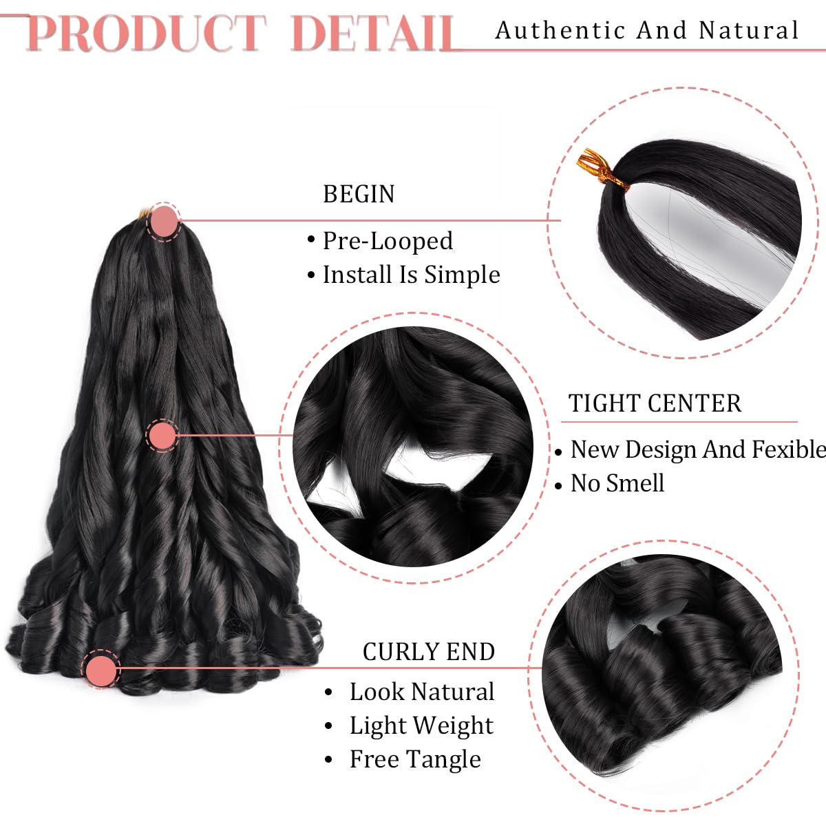 Luoyudu six-pack bouncy braiding hair for quick protective styles