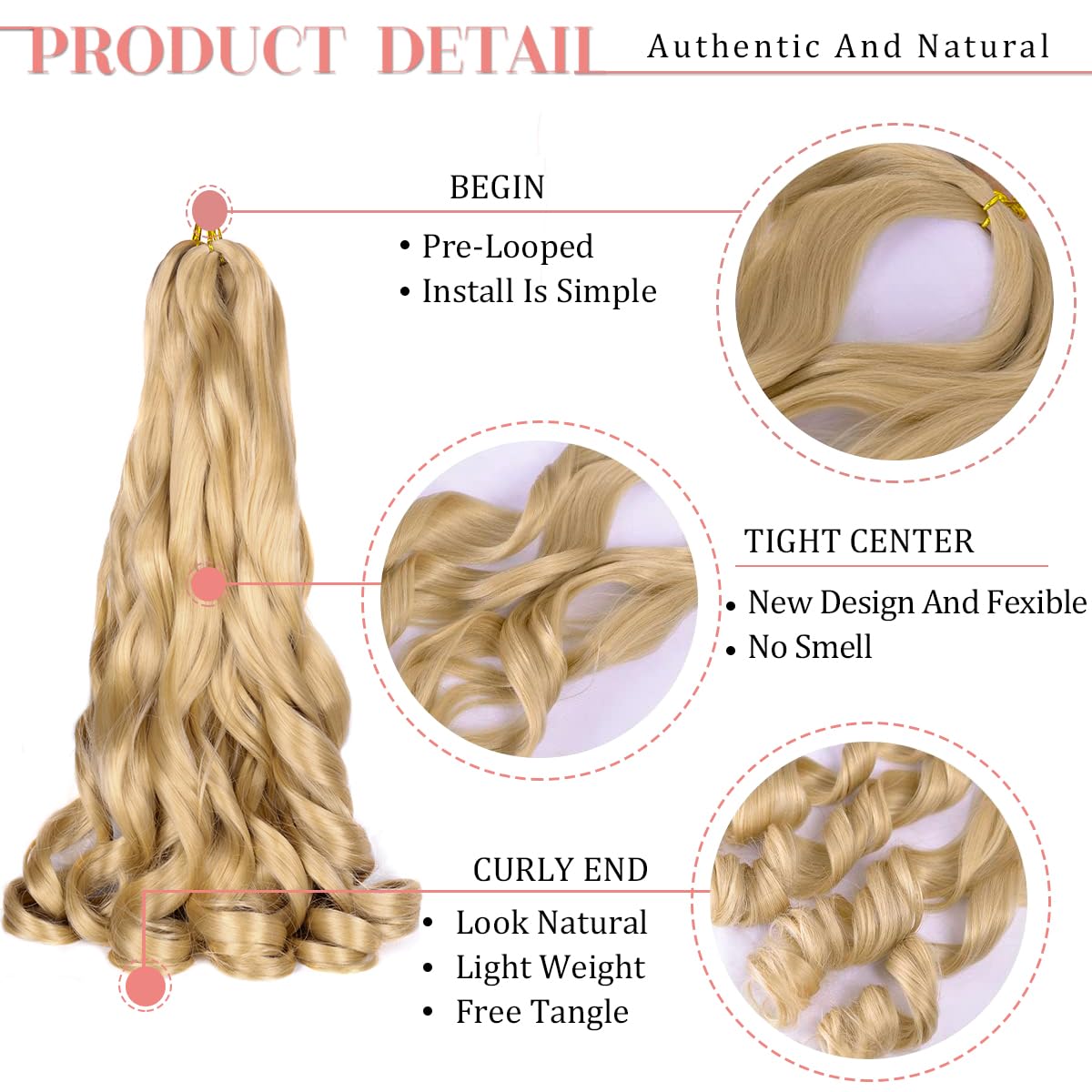 Close-up of soft synthetic fiber texture from Luoyudu French Curl extensions.