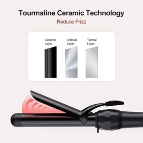 LURA ceramic tourmaline barrel delivers silky, frizz-minimized curls and shiny results.