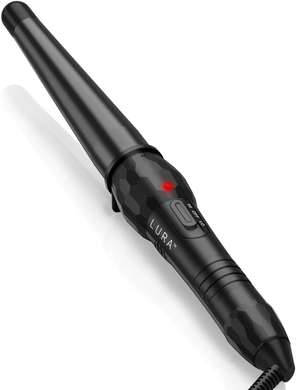 LURA Ceramic Tourmaline Wand with 19-32mm barrel creates natural waves for all hair lengths
