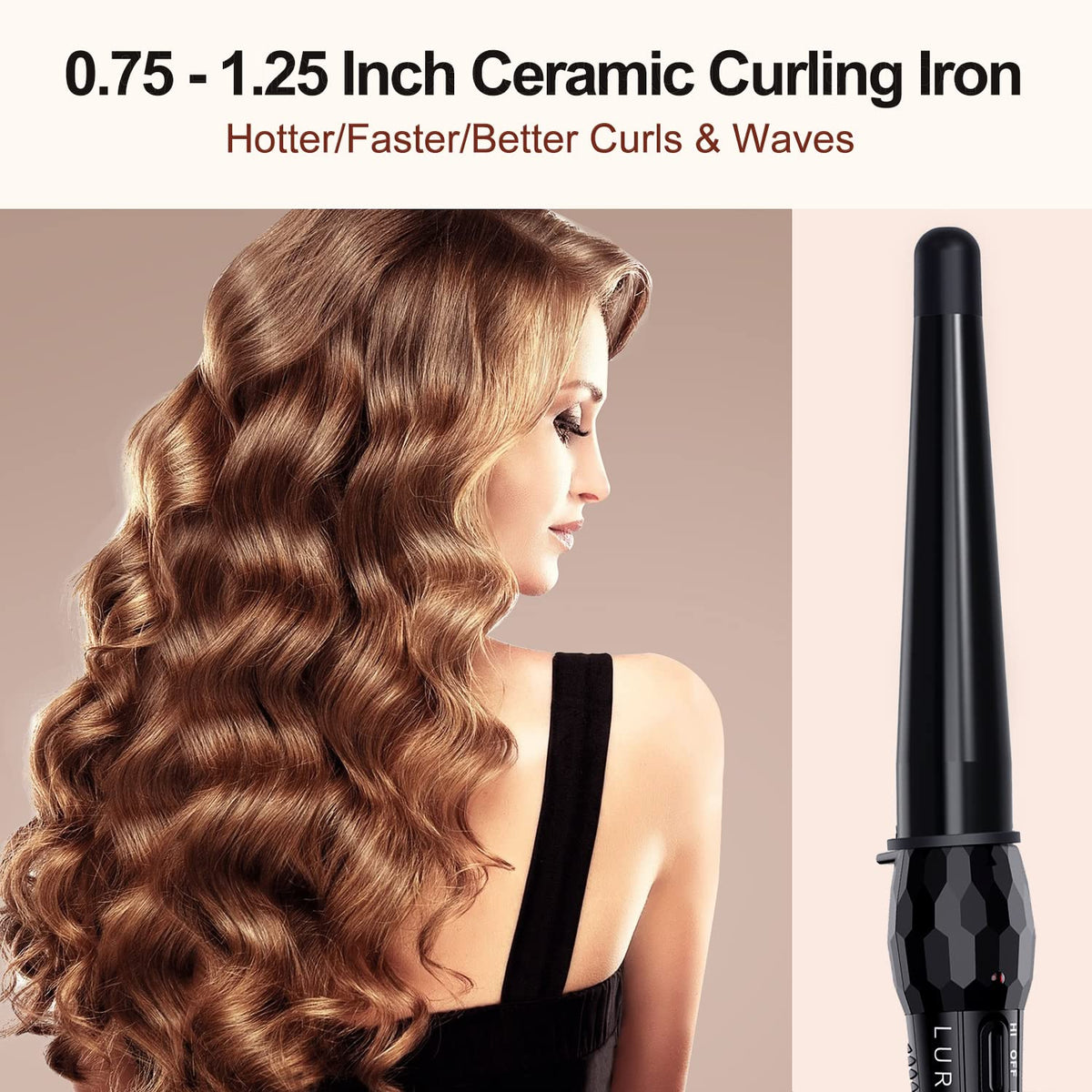 LURA curling wand delivers frizz-free shine with ceramic coating