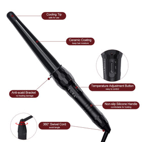 LURA curling wand suitable for short to long hair textures