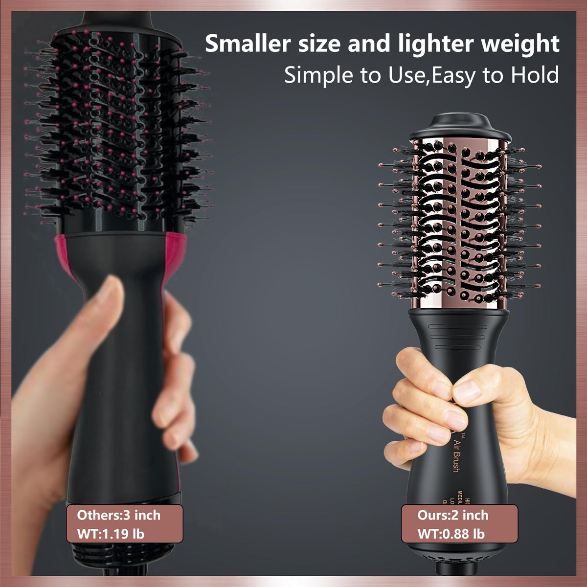 LURA travel brush with EU and UK plugs for regional use.