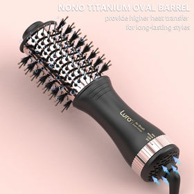 Non-detachable nano titanium barrel delivers consistent heat and shine.