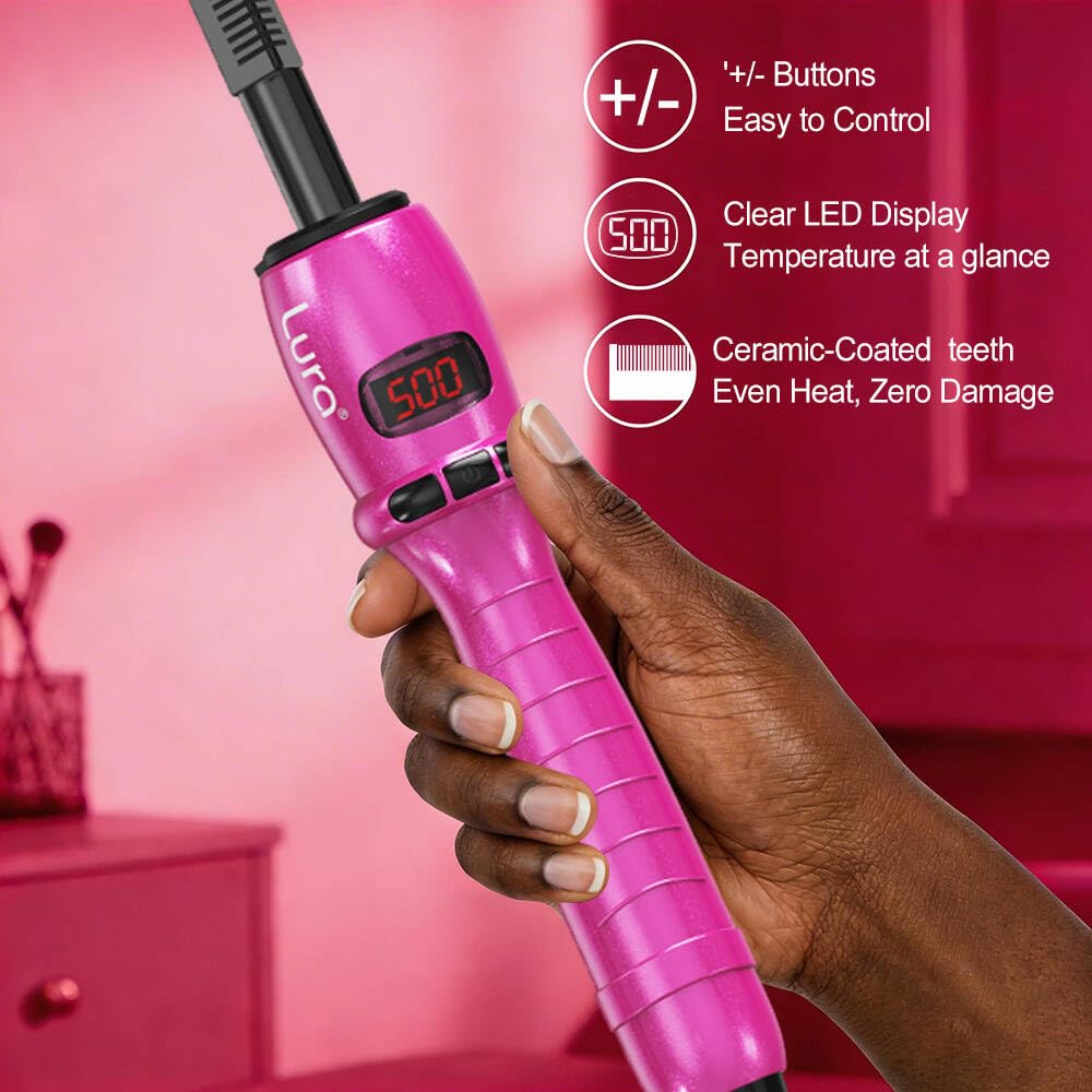 LURA hot comb auto shut-off indicator for safe daily use