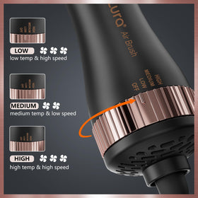 LURA nano titanium oval barrel for even heat and lift.
